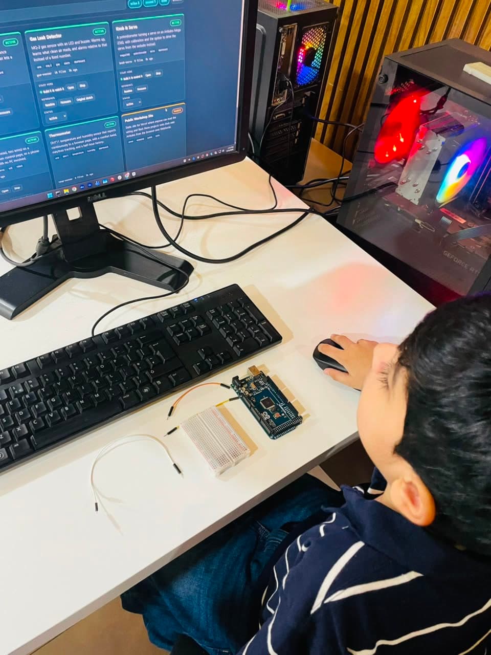 The Robonamix progress tracker, where a student picks up set work and hands it in